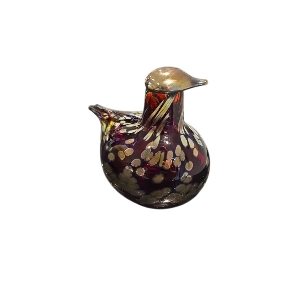 Iittala Oiva Toikka‎ Nuutajärvi Ruby Red Glass Bird Dove Art Figurine Finland